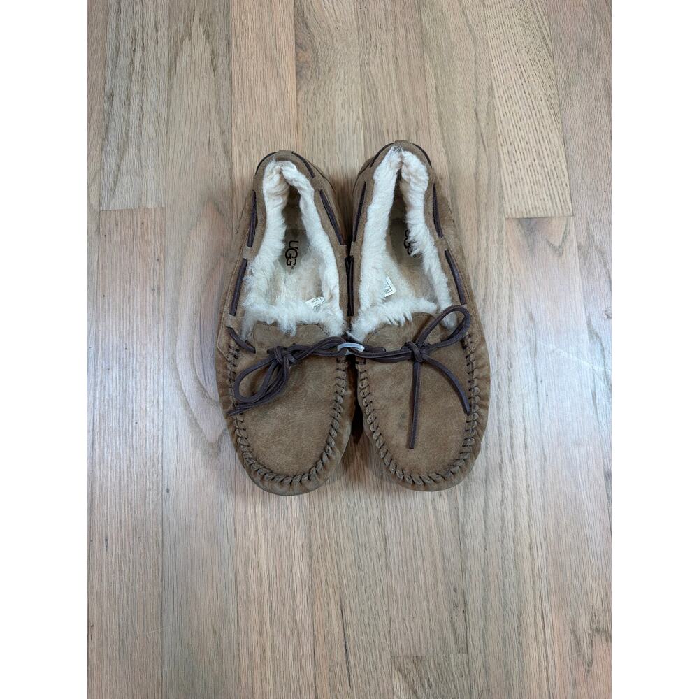 Ugg Women's Dakota Suede Wool Slip On Moccasin Slippers Size 7 (EUR 38) Chestnut
